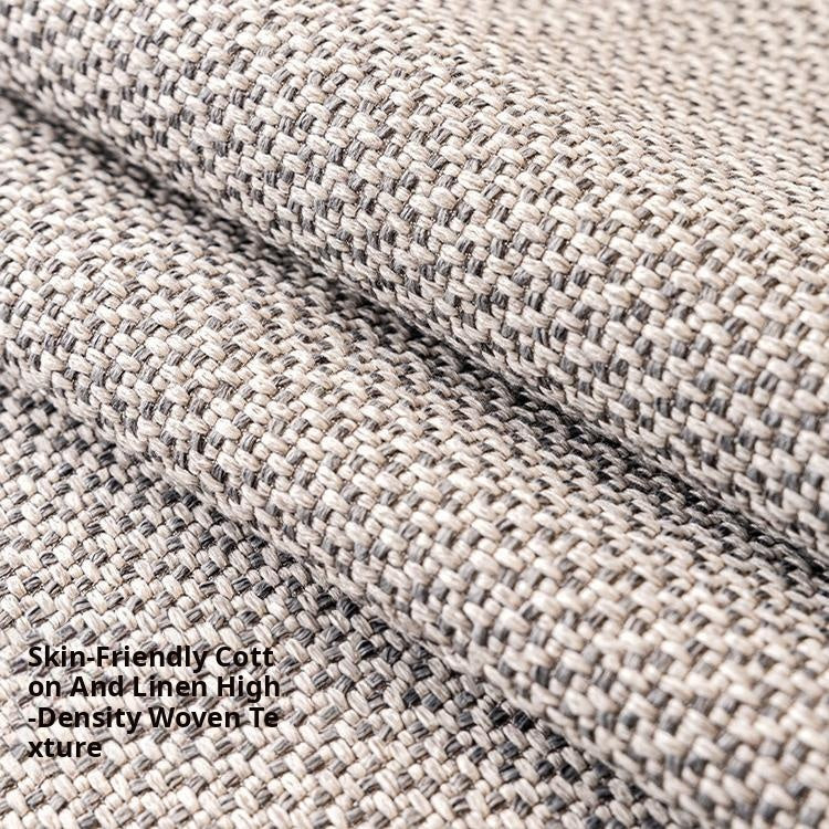 Linen-Look Sofa Cover with Contrast Edging — fabric and styling detail