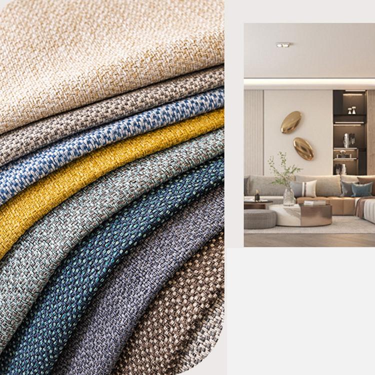 Linen-Look Sofa Cover with Contrast Edging — fabric and styling detail