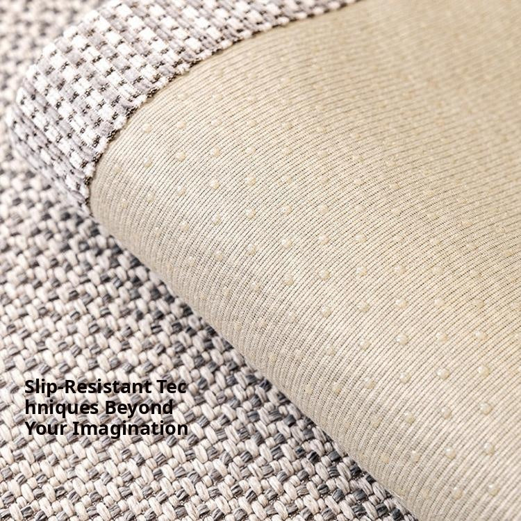Linen-Look Sofa Cover with Contrast Edging — fabric and styling detail