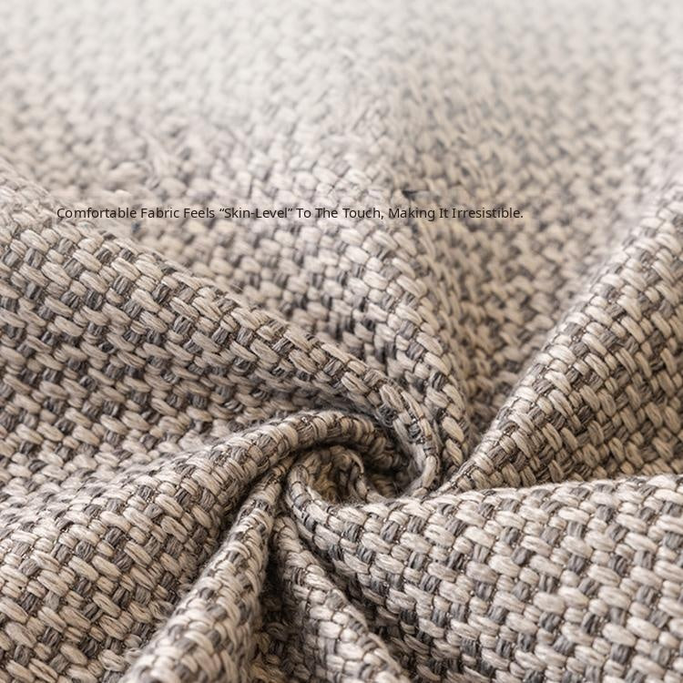 Linen-Look Sofa Cover with Contrast Edging — fabric and styling detail