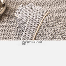 Linen-Look Sofa Cover with Contrast Edging — fabric and styling detail
