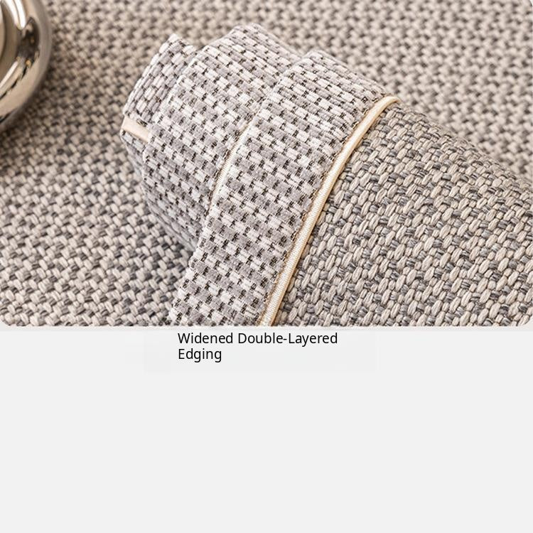 Linen-Look Sofa Cover with Contrast Edging — fabric and styling detail