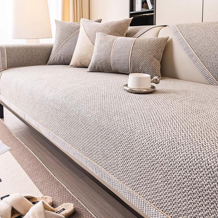 Linen-Look Sofa Cover with Contrast Edging — detail 21 1 product detail