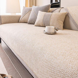 Linen-Look Sofa Cover with Contrast Edging — detail 25 1 product detail