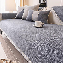 Linen-Look Sofa Cover with Contrast Edging — detail 29 1 product detail