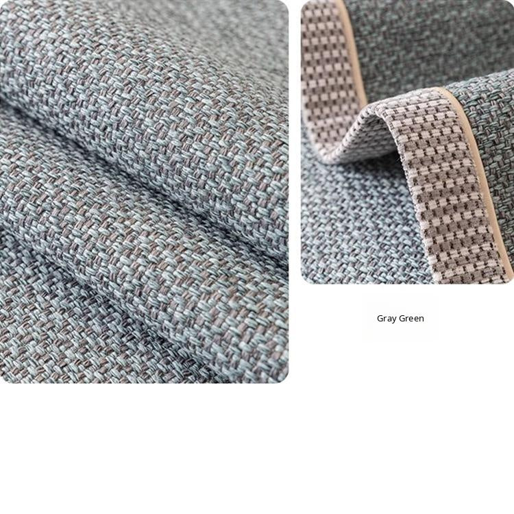 Linen-Look Sofa Cover with Contrast Edging — fabric and styling detail