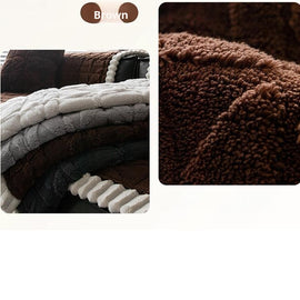 Clover-Pattern Plush Sofa Cover with Scalloped Trim — 详情_22 product detail