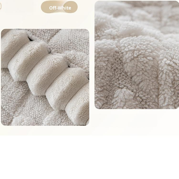 Clover-Pattern Plush Sofa Cover with Scalloped Trim — 详情_26 product detail