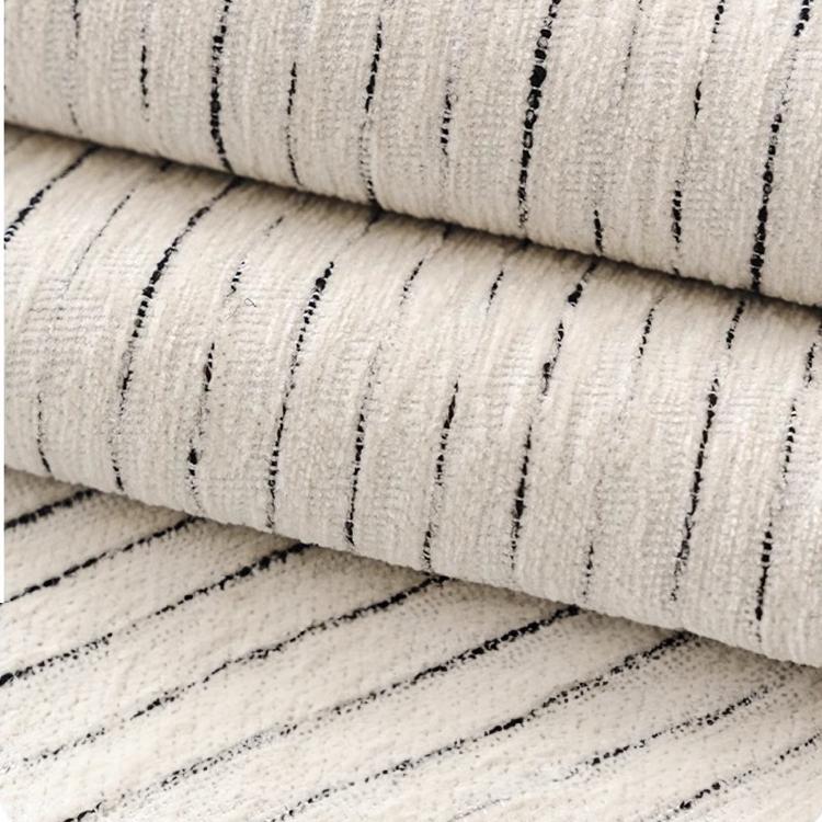 Soft Textured Chenille Contrast-Trim Non-Slip Couch Cover — fabric, design and styling detail 08