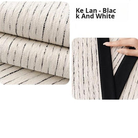Soft Textured Chenille Contrast-Trim Non-Slip Couch Cover — fabric, design and styling detail 29