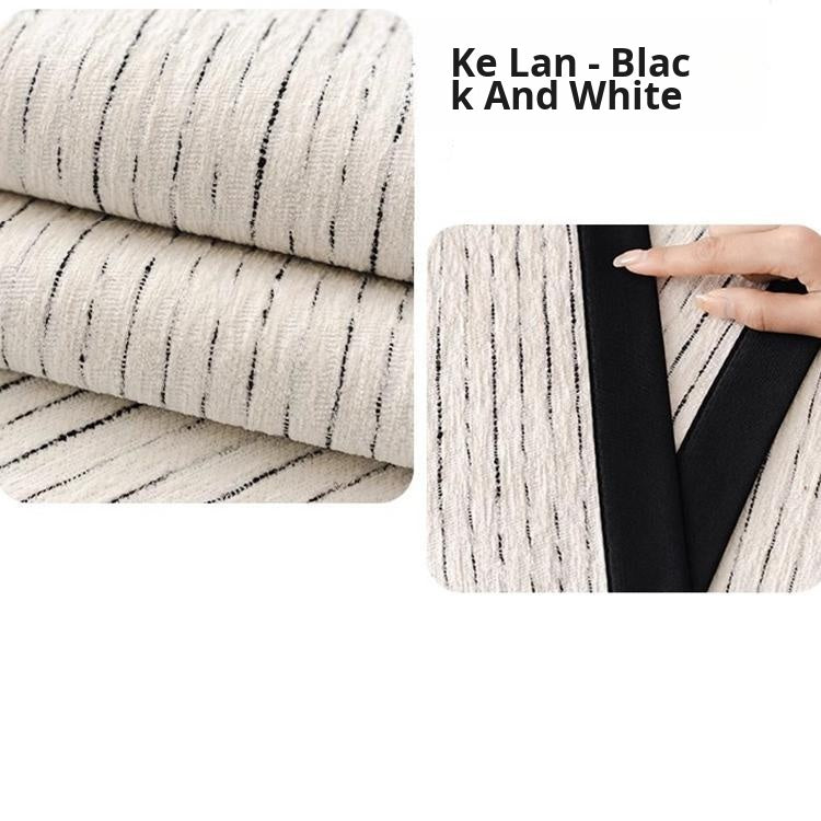 Soft Textured Chenille Contrast-Trim Non-Slip Couch Cover — fabric, design and styling detail 29