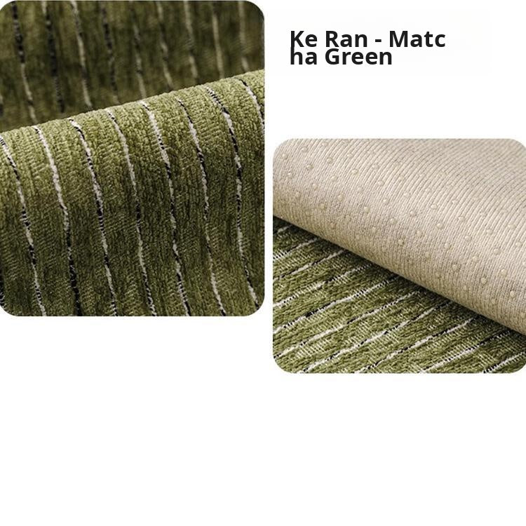 Soft Textured Chenille Contrast-Trim Non-Slip Couch Cover — fabric, design and styling detail 31