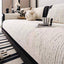  Black & White couch cover — Soft Textured Chenille Contrast-Trim Non-Slip Couch Cover