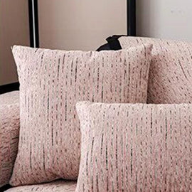  Black & White pillow cover — Soft Textured Chenille Contrast-Trim Non-Slip Couch Cover
