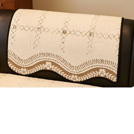 Scalloped Patterned Fleece Non-Slip Couch Cover — fabric, design and styling detail 14-1