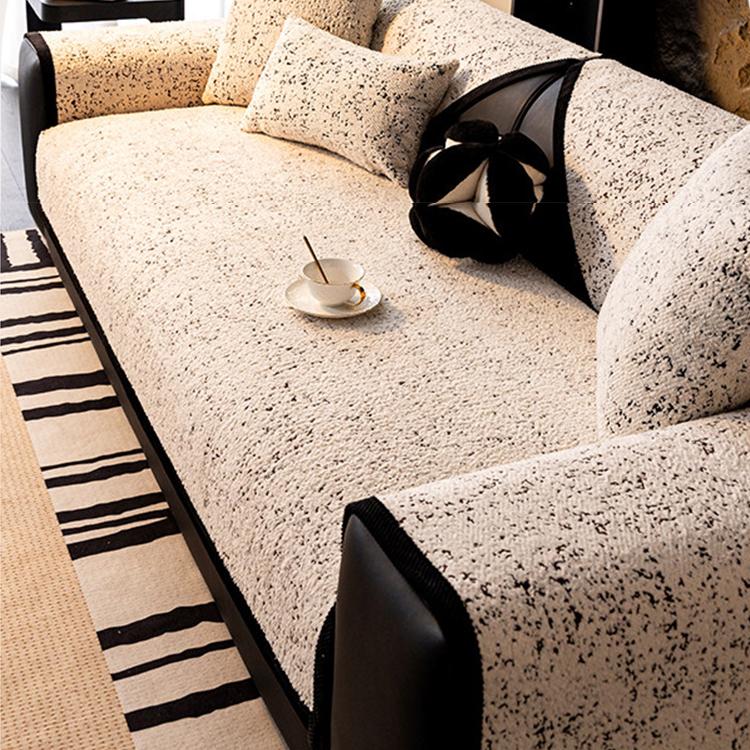 Speckled & Marbled Chenille Non-Slip Couch Cover — fabric, design and styling detail 08