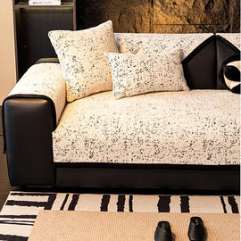 Speckled & Marbled Chenille Non-Slip Couch Cover — fabric, design and styling detail 16