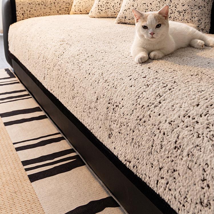 Speckled & Marbled Chenille Non-Slip Couch Cover — fabric, design and styling detail 18