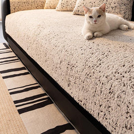 Speckled & Marbled Chenille Non-Slip Couch Cover — fabric, design and styling detail 18