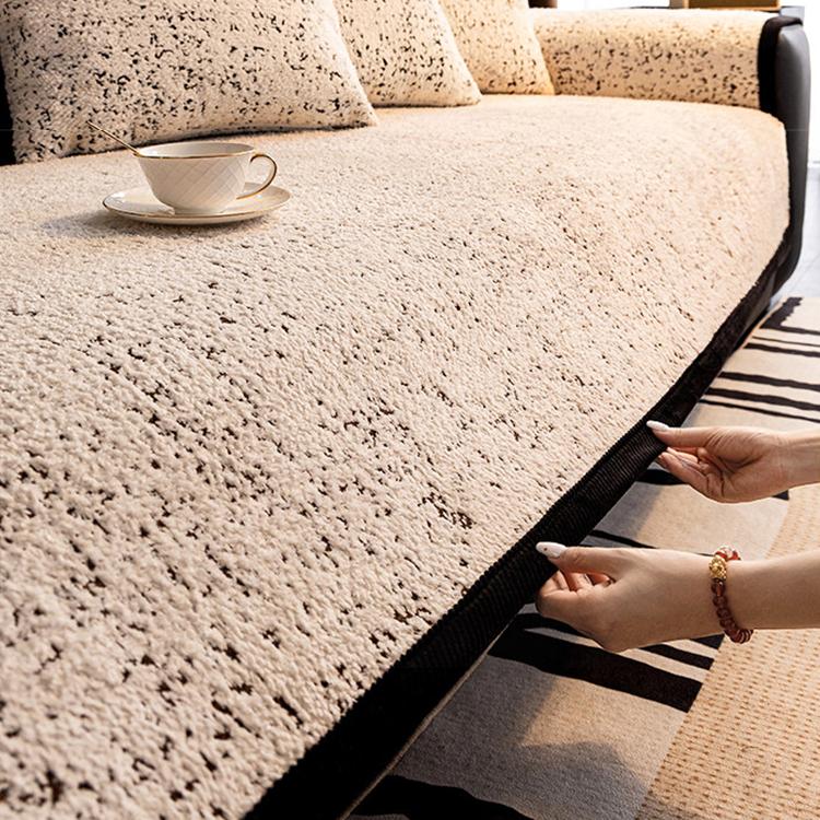 Speckled & Marbled Chenille Non-Slip Couch Cover — fabric, design and styling detail 21