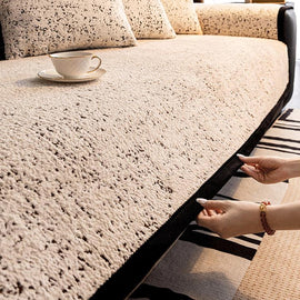 Speckled & Marbled Chenille Non-Slip Couch Cover — fabric, design and styling detail 21