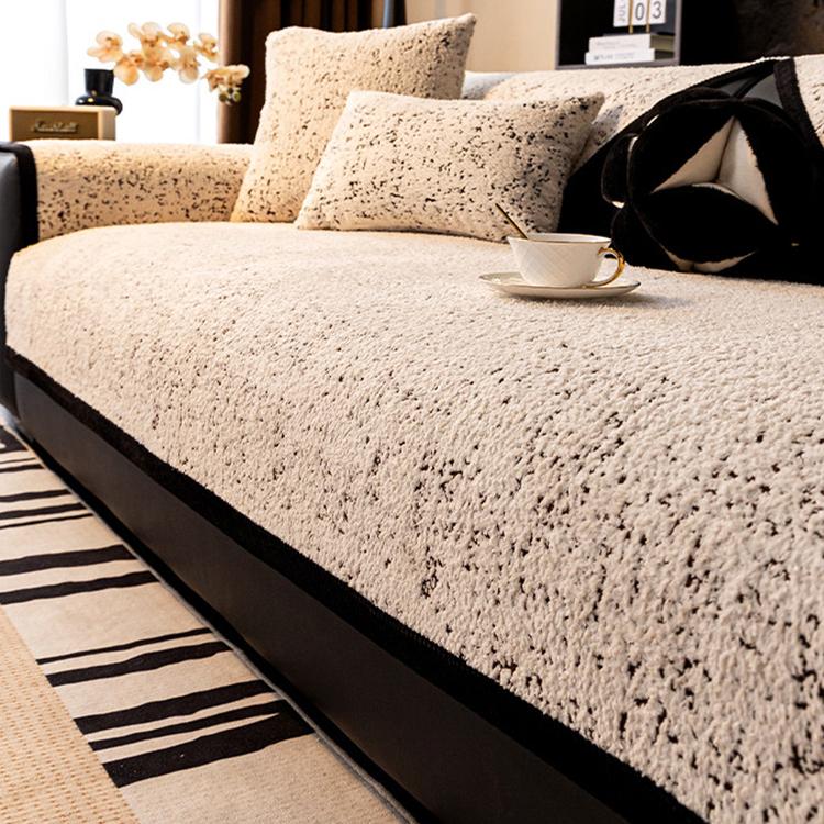 Speckled & Marbled Chenille Non-Slip Couch Cover — fabric, design and styling detail 27