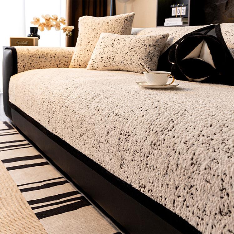 Speckled Light Brown couch cover — Speckled & Marbled Chenille Non-Slip Couch Cover