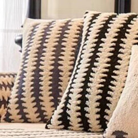 Fine Stripes Gray pillow cover — Striped & Botanical Plush Non-Slip Couch Cover