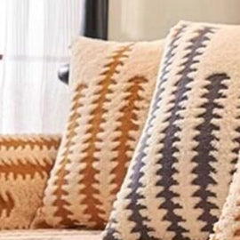 Fine Stripes Khaki pillow cover — Striped & Botanical Plush Non-Slip Couch Cover