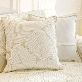 Embossed Tropical Leaf Cotton Non-Slip Couch Cover — fabric, design and styling detail 09
