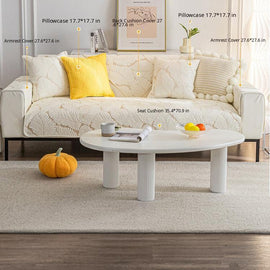 Embossed Tropical Leaf Cotton Non-Slip Couch Cover — fabric, design and styling detail 12