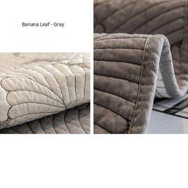 Embossed Tropical Leaf Cotton Non-Slip Couch Cover — fabric, design and styling detail 16