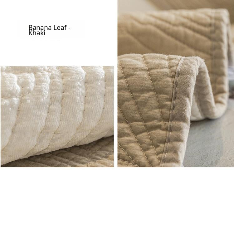 Embossed Tropical Leaf Cotton Non-Slip Couch Cover — fabric, design and styling detail 34