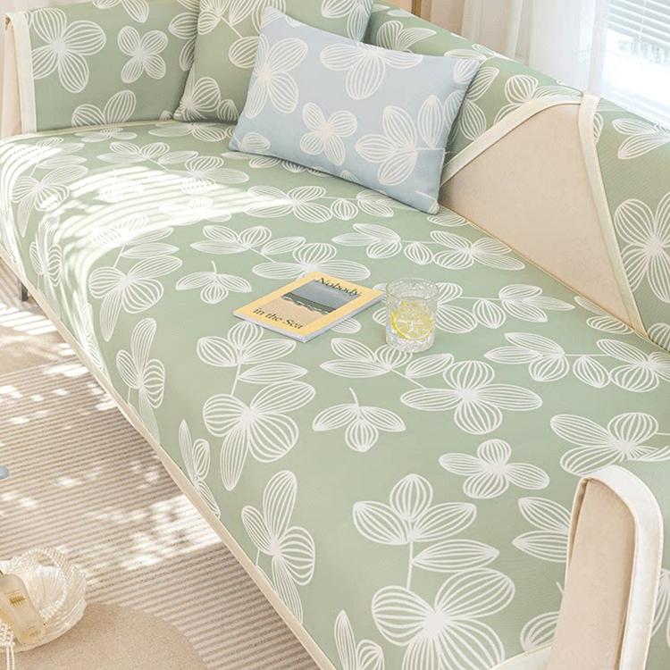 Cooling Floral Ice Silk Couch Cover — fabric, design and styling detail 04