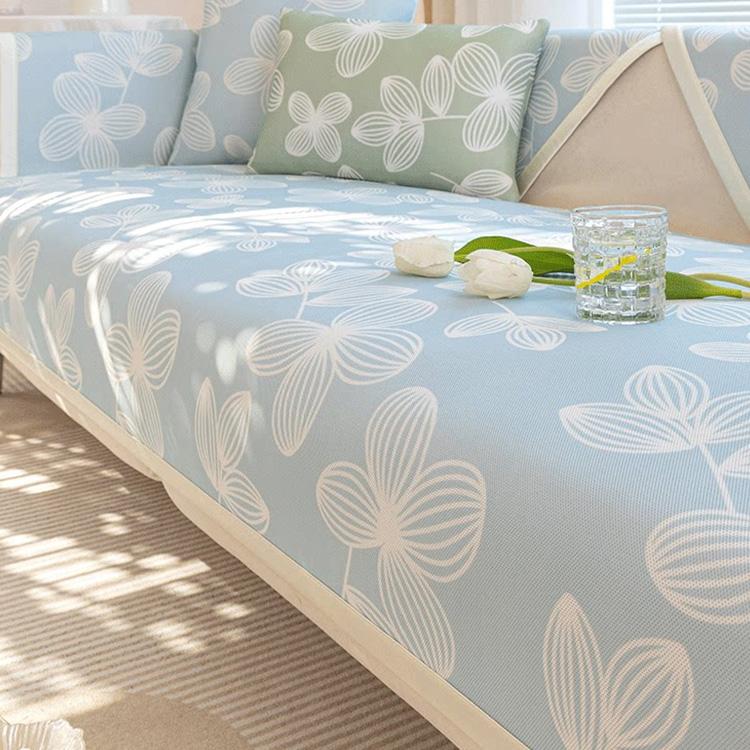 Cooling Floral Ice Silk Couch Cover — fabric, design and styling detail 23-1