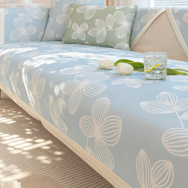 Cooling Floral Ice Silk Couch Cover — fabric, design and styling detail 23-1