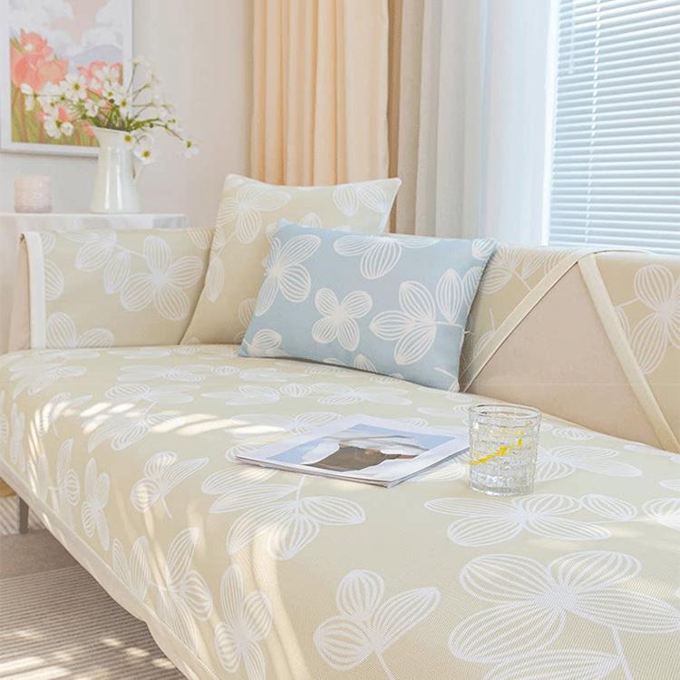 Cooling Floral Ice Silk Couch Cover — fabric, design and styling detail 26