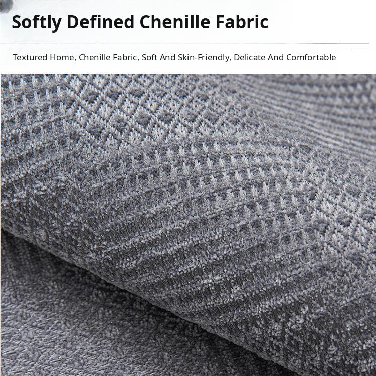 Chenille Non-Slip Recliner Cover with Adjustable Strap — fabric, design and styling detail 05