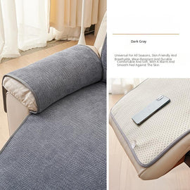 Chenille Non-Slip Recliner Cover with Adjustable Strap — fabric, design and styling detail 12