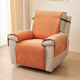Chenille Non-Slip Recliner Cover with Adjustable Strap — fabric, design and styling detail 14-1