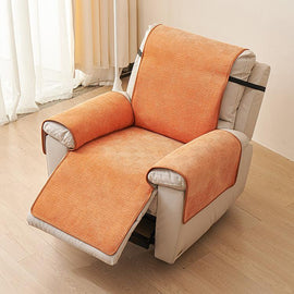 Chenille Non-Slip Recliner Cover with Adjustable Strap — fabric, design and styling detail 15