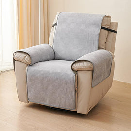 Chenille Non-Slip Recliner Cover with Adjustable Strap — fabric, design and styling detail 16-1