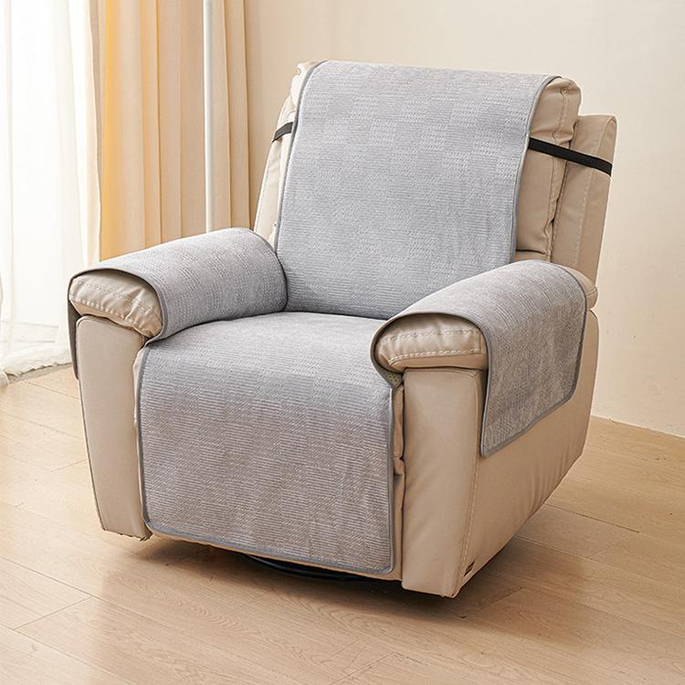 Chenille Non-Slip Recliner Cover with Adjustable Strap — fabric, design and styling detail 16-1