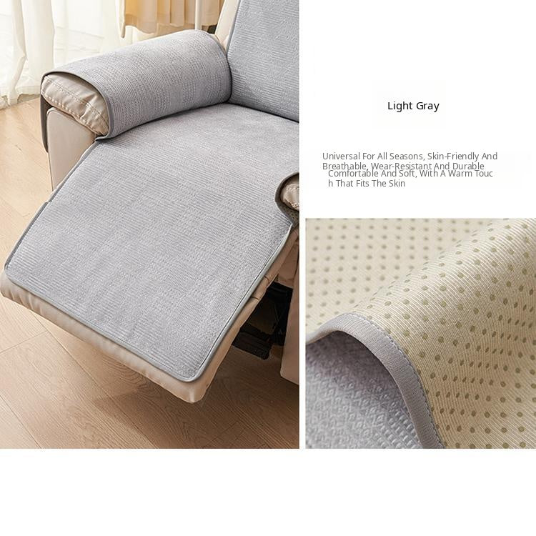 Chenille Non-Slip Recliner Cover with Adjustable Strap — fabric, design and styling detail 16-2