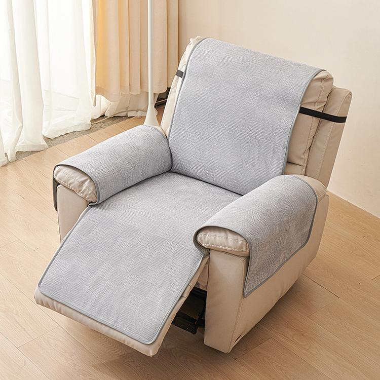 Chenille Non-Slip Recliner Cover with Adjustable Strap — fabric, design and styling detail 17