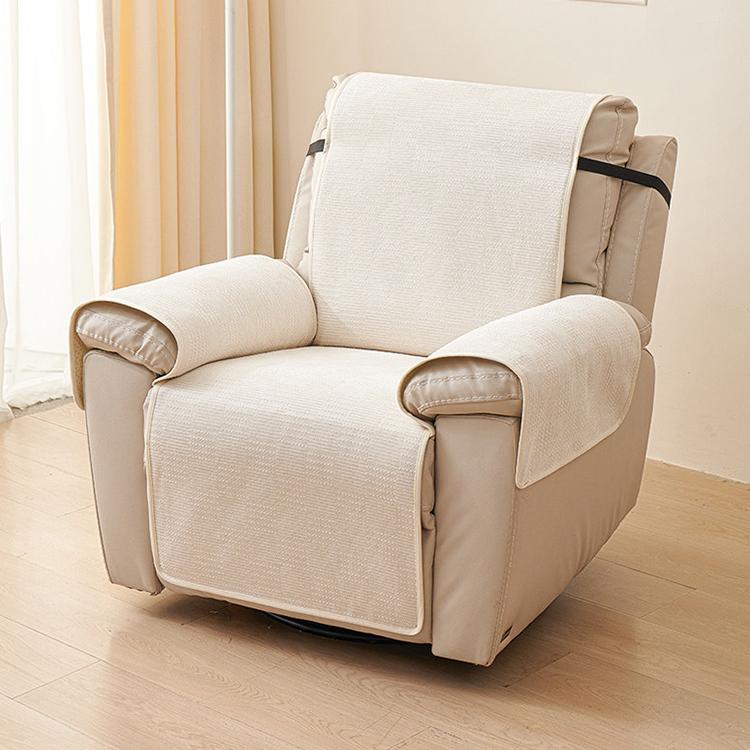 Chenille Non-Slip Recliner Cover with Adjustable Strap — fabric, design and styling detail 18-1