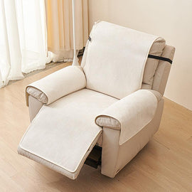 Chenille Non-Slip Recliner Cover with Adjustable Strap — fabric, design and styling detail 19