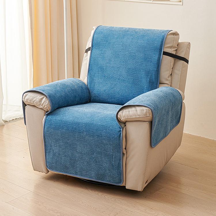 Chenille Non-Slip Recliner Cover with Adjustable Strap — fabric, design and styling detail 20-1