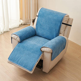 Chenille Non-Slip Recliner Cover with Adjustable Strap — fabric, design and styling detail 21
