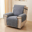 Textured Chenille Dark Gray couch cover — Chenille Non-Slip Recliner Cover with Adjustable Strap